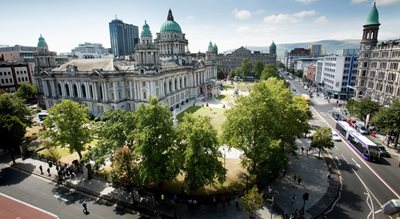 Ariel view of Belfast City Hall